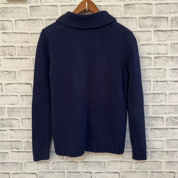 Lilly Pulitzer Bainbridge blue collared gold accent buttons sweater Medium - Picture 2 of 4